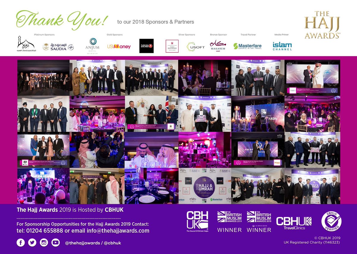 thehajjawards's tweet photo. Flashback from #HajjAward2018, 

Thank you to all our sponsors @Saudi_Airlines , @DurHospitality , @AnjumHotelMakka , @USI_MONEY , @TurkishAirlines , @millennium , @USOFTSOLUTION , @MakaremHotels , #masterfare 

To Sponsor Hajj Awards 2019 Please Email info@thehajjawards.com https://t.co/uKGhEhgPgt