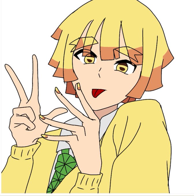 よは@垢移動したさんがTwitterに投稿した我妻善逸(鬼滅の刃)のイラスト。