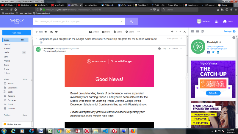 Malvmas's tweet photo. Thanks #ALCGoogle for this opportunity...... Looking forward to days of code success......PHASE II
#ALCwithGoogle
#GrowWithGoogle
#150DaysOfALC4
#GoogleAfrica
#Pluralsight
#Slack https://t.co/kEqcLCwmmG