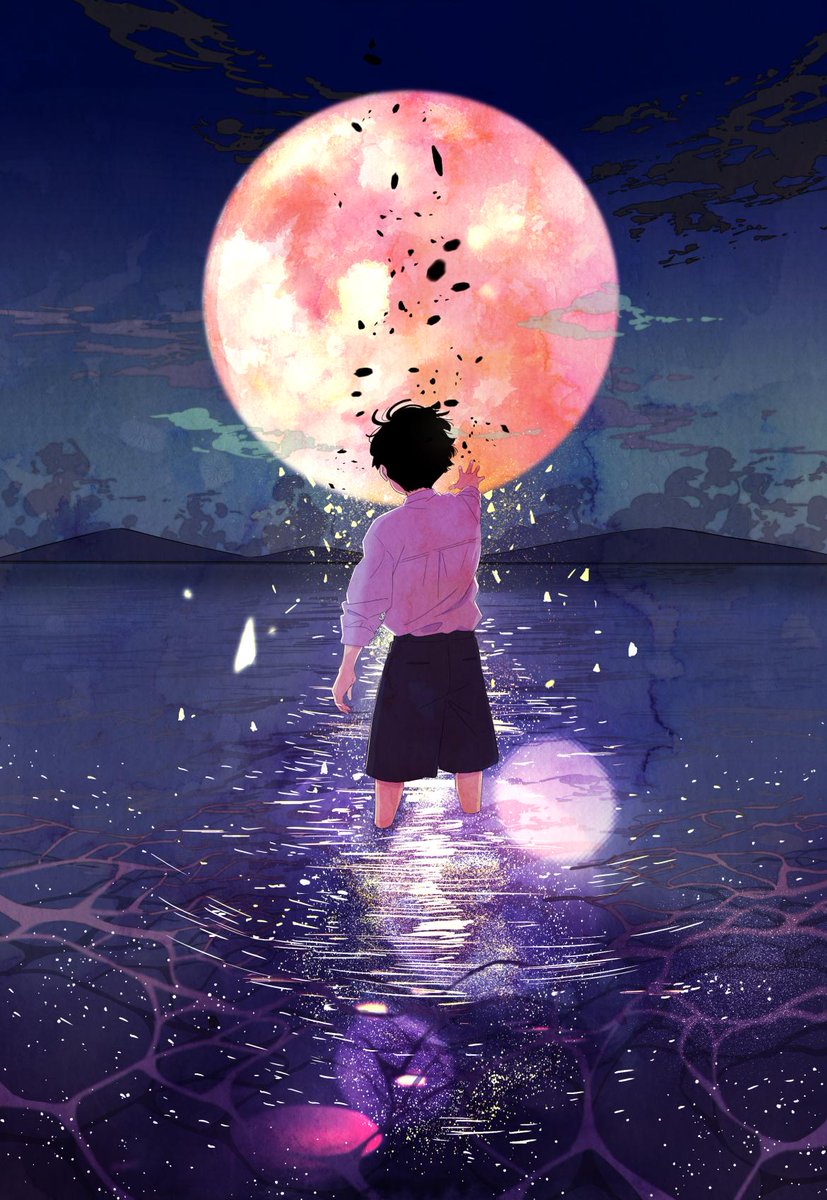 「月に還る
#天文少年. #orijinal #中秋の名月 」|中村ユミのイラスト