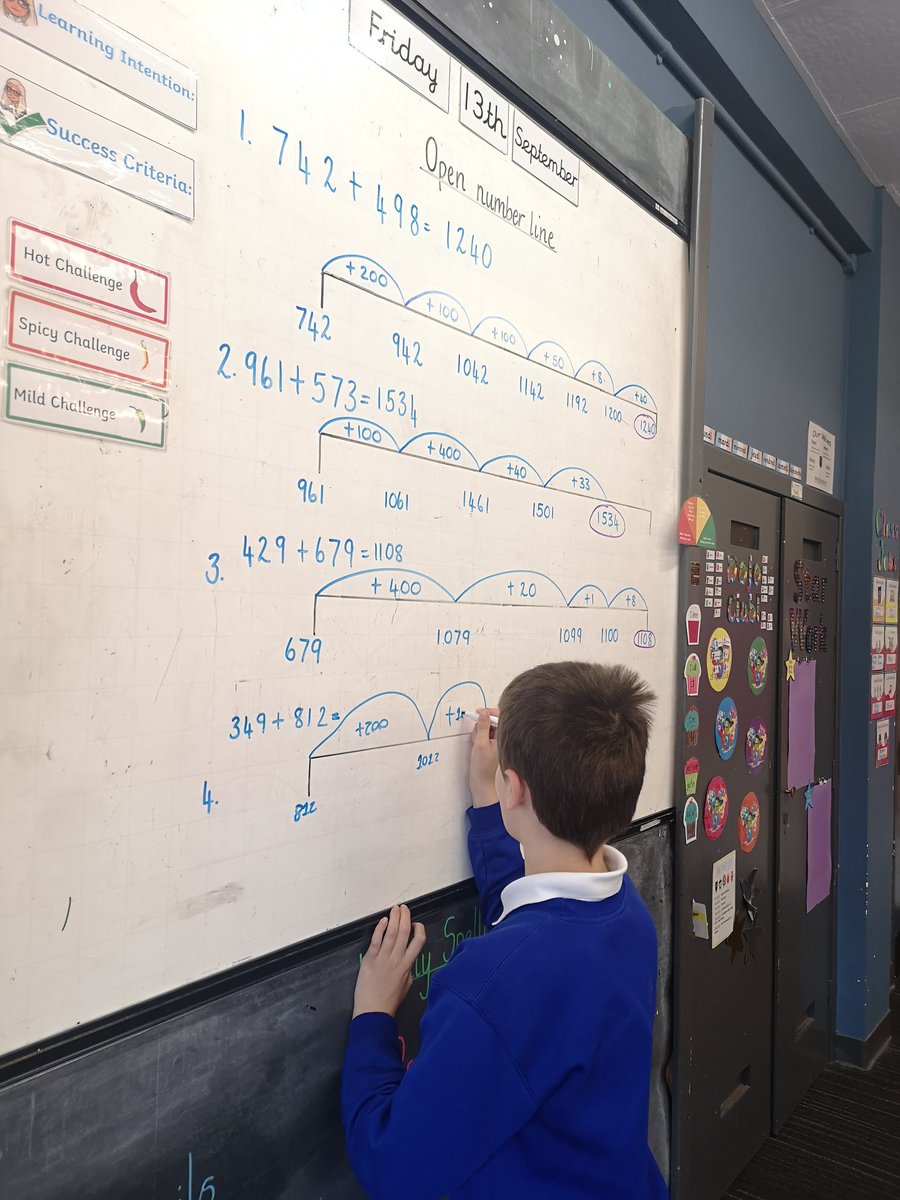 MissSzula's tweet photo. P7 were revising their knowledge of using the open number line strategy to add different amounts. They were able to lead learning, explain and justify their answers, working together as a team @CadderPrimary 😁
@MathsScot @glasgowcounts #CPAModel https://t.co/mzv7RhvtY4