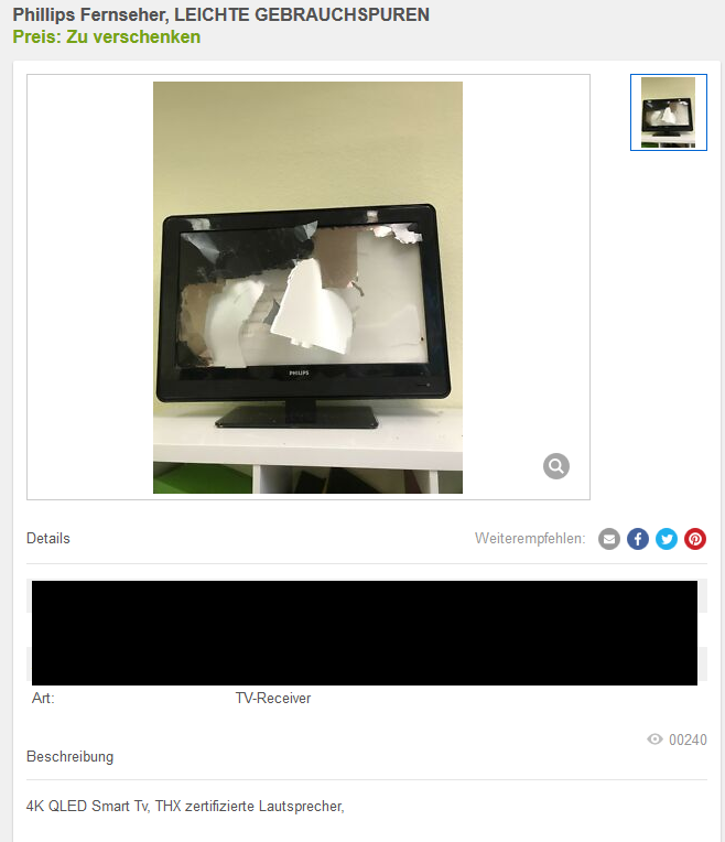 morulte's tweet photo. Bin mir nicht sicher, ob witzig oder bescheuert. Musste auf jeden lachen.
#ebaykleinanzeigen
#KAZfails https://t.co/6hadCNaCci