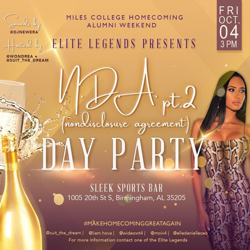 Liam_Hova's tweet photo. Y’all sliding to Homecoming? Last year went up! Link in bio #NewDrinkMenu #MCHC19 #EliteLegends #MilesCollege https://t.co/e006ud6NDI