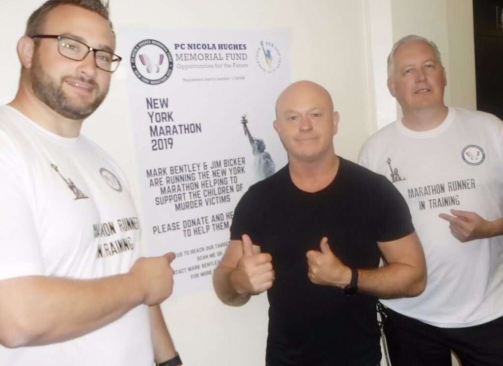 RossKemp's tweet photo. I recently met two Prison Officers, Jim and Mark, who are running the New York Marathon to support the children of murder victims through the great work of the PC Nicola Hughes Memorial fund. Have a look at their page, please donate if you can. Good luck! https://t.co/7nTjJ0Kzf0 https://t.co/zjDMY5wLFF