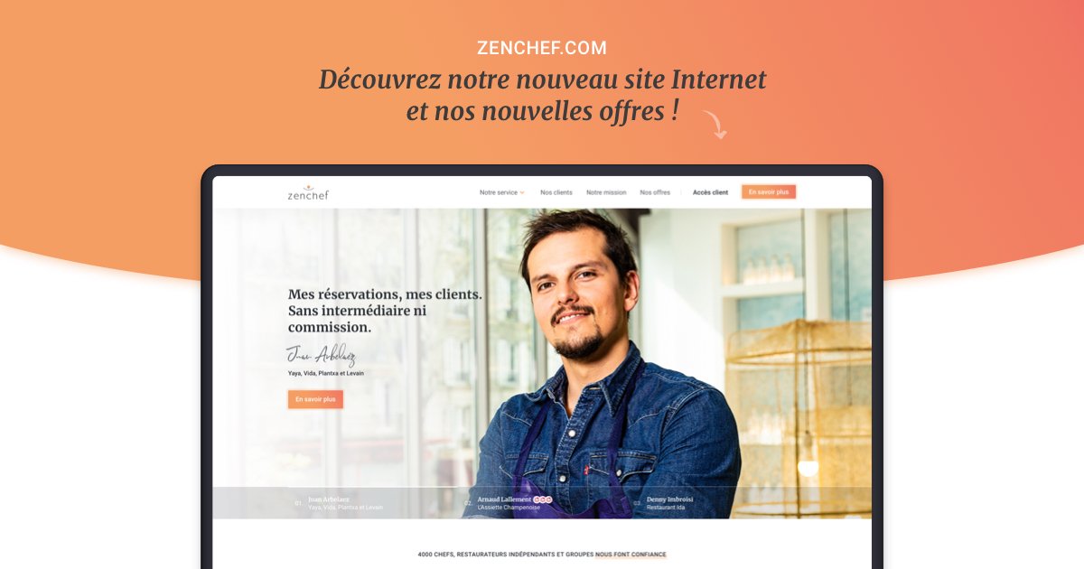 ZenchefFR's tweet photo. Notre nouveau site #zenchef et nos nouvelles offres sont en ligne ! #restaurateurs indépendants, venez découvrir les chefs étoilés, les groupes et les restaurateurs qui nous font confiance et les raisons pour lesquelles ils ont choisi Zenchef 🥳
https://t.co/deLdp27ctP https://t.co/LGN728kS0W