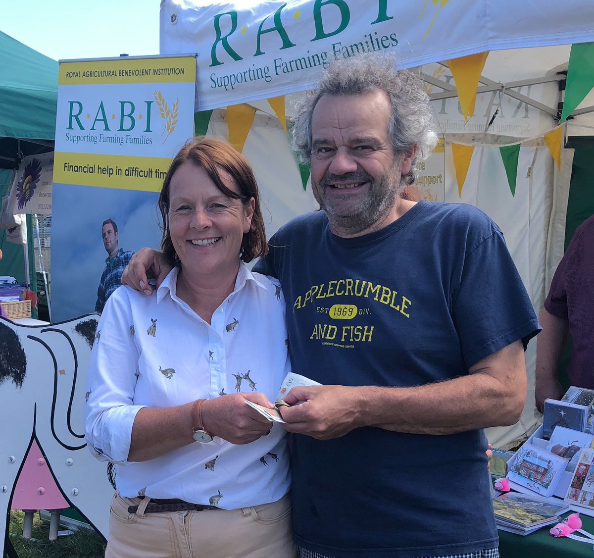 PamRABI's tweet photo. It was great to meet chef Mark Hix at @TheMelplashShow, and even better that he donated £105! The money was raised from auctioning food at the cookery demonstrations https://t.co/oeb23mre1T