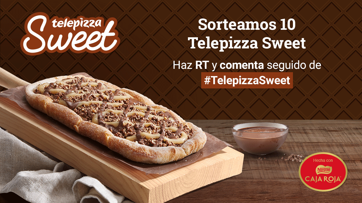 telepizza_es's tweet photo. RETO ☝🏻

¡En juego 10 #TelepizzaSweet 🍕🍫GRATIS!

1️⃣RT a este tweet  
2️⃣ Comenta seguido de #TelepizzaSweet

¡A las 11:00 h comunicamos los 10 primeros ganadores!

SUERTE 🤞🏻

Bases: https://t.co/lzfDlBA4VS https://t.co/f547u7p8fm