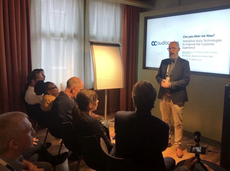 AudioCodes's tweet photo. A little crowded but it seems that this didn't bother the many participants who decided to join the @AudioCodes session during the @Genesys #GSUMMIT19.
If you would like to receive the recording please go to our website and let us know via Get in Touch >> https://t.co/TtlVhb1F9x https://t.co/ln87mH7m6y