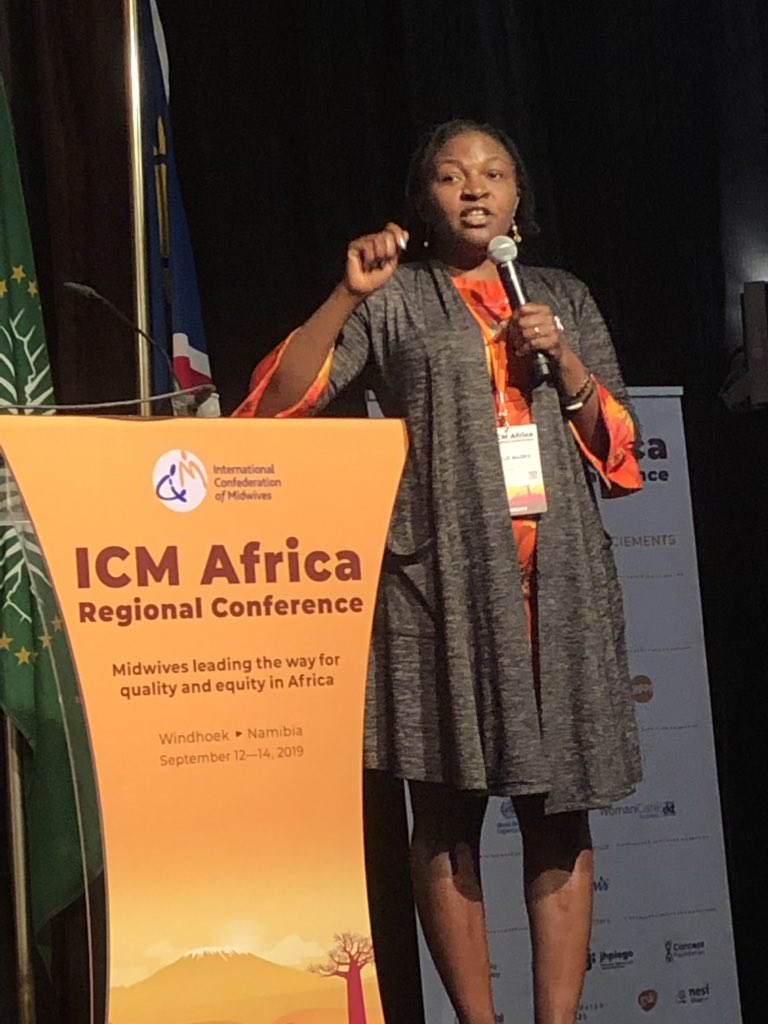 annyatestweets's tweet photo. Angela Nguku. Midwives speak up do not murmur, your voice is needed to DEMAND resources to save lives. One third of uterotonics are of poor quality. Women die while you murmur, be the voice for them @FrankaCadee #World_Midwives #ICMAfrica2019 https://t.co/s6eGGgwBI5