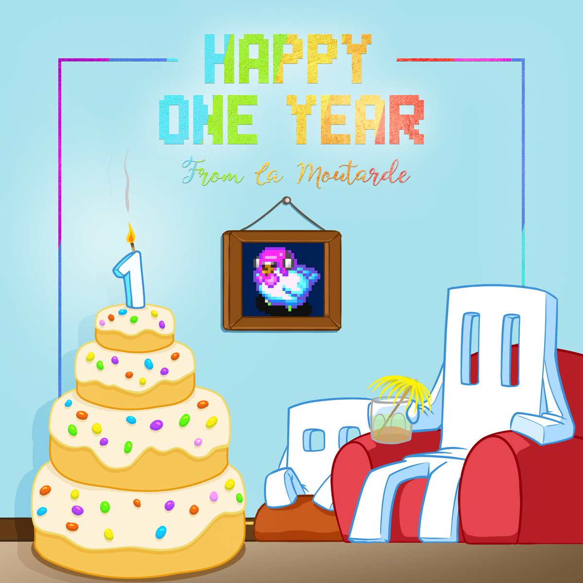 1 year ago, Old School Musical was released on Nintendo Switch and PC. Happy Birthday Tib and Rob ! 🐓🐓🎂

To celebrate this, we have 3 big news for you. First one will be announced if you guess it !