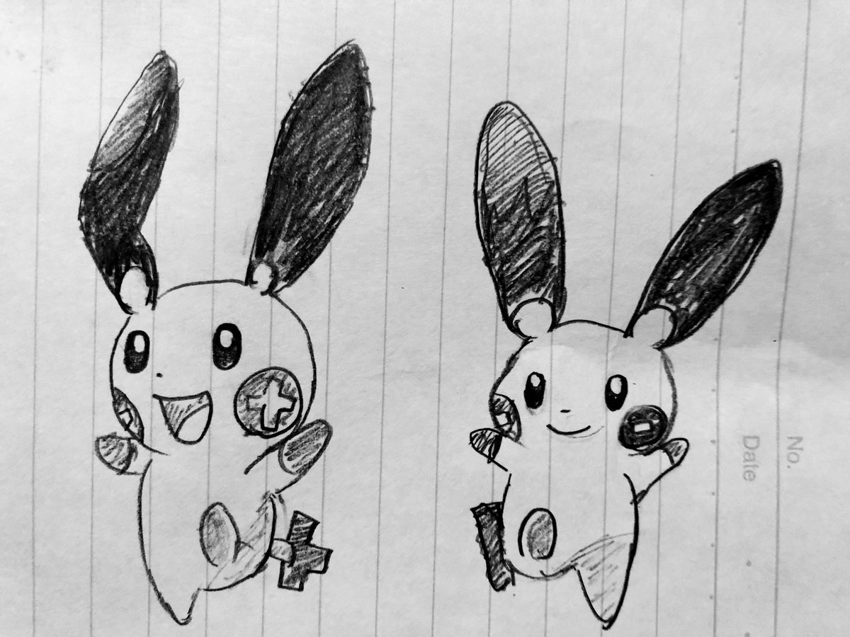 海佐クヌギ 第7回お絵描き大会 プラスル マイナン ヌメルゴン ポケモン イラスト 模写