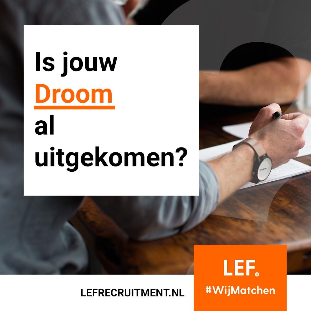 Iedereen heeft een droom, maar toch wordt die droom niet altijd werkelijkheid. Hoe komt dat? vroegen we ons af. Heb jij van je droom werkelijkheid gemaakt? We zijn benieuwd naar jouw reactie! #WijMatchen #ExpertInRecruitment #DurfTeDromen
#DrufLEFteTonen