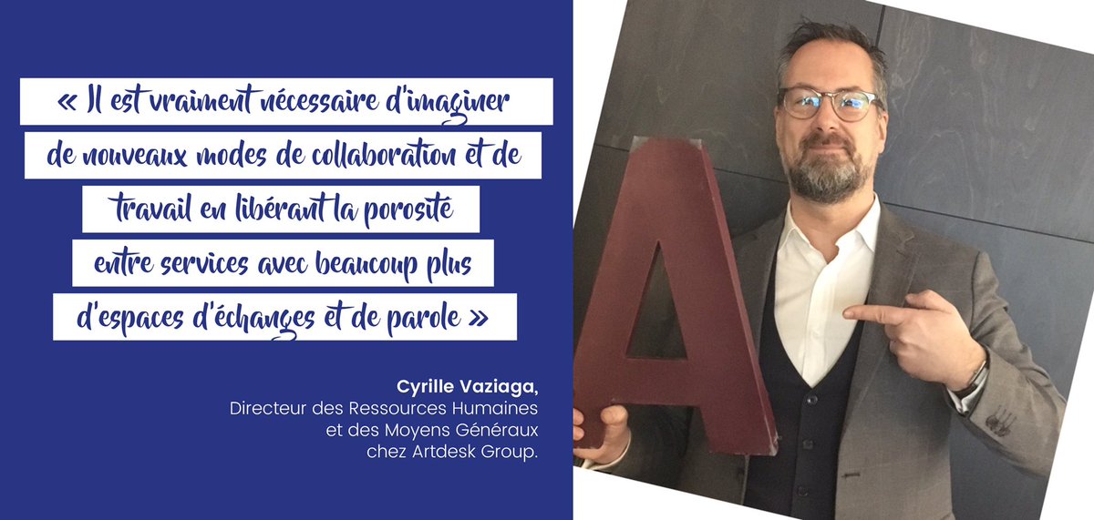 ArtdeskGroup's tweet image. "Il est vraiment nécessaire d'imaginer des nouveaux modes de collaboration et de travail en libérant la porosité entre service avec beaucoup plus d'espaces d'échanges et de parole" Cyrille Vaziaga
#DesignGlobal #management #newmanagement #rh