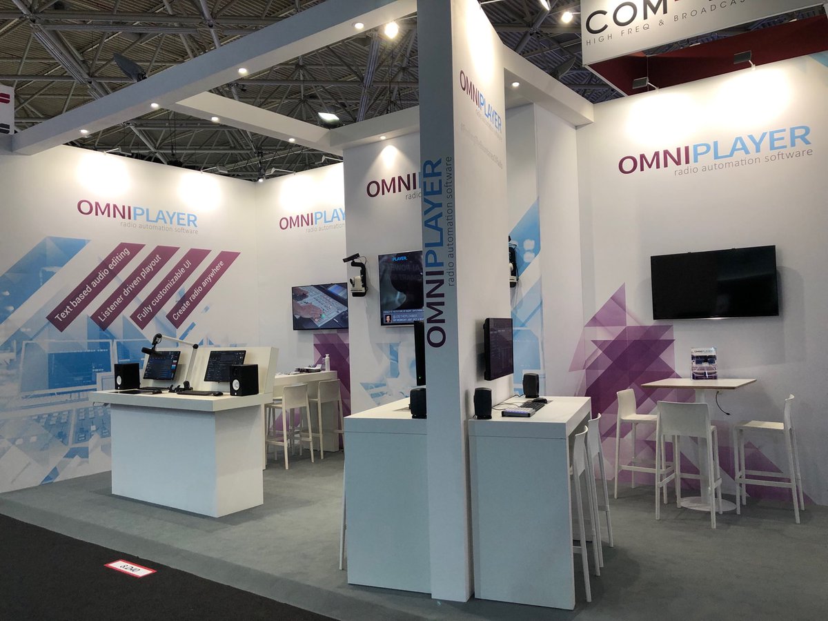 PeterVanKlei's tweet photo. #IBC2019 has officially started! Visit the #OmniPayerTeam at booth 8.D40. Learn more about OmniPlayer 3 Text-Based Audio Editing and our new HTML5 User Interface for news and music stations.

#OmniPlayer #RadioAutomation #Speech2Text
#PushingTheBoundariesOfRadio #IBCShow #IBC2019 https://t.co/GiTuyJYgol