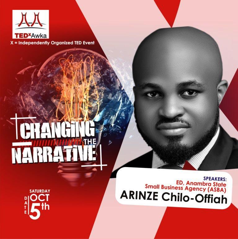 TEDxAwka's tweet photo. @lekkiboi is changing the narrative by investing and driving agendas that will increase aid to SME’s and Micro-enterprises in Anambra. How are you changing your narrative? #TEDxAwka #ChangingTheNarrative @TEDxAwka October 5th,2019 https://t.co/9JooOObZHX