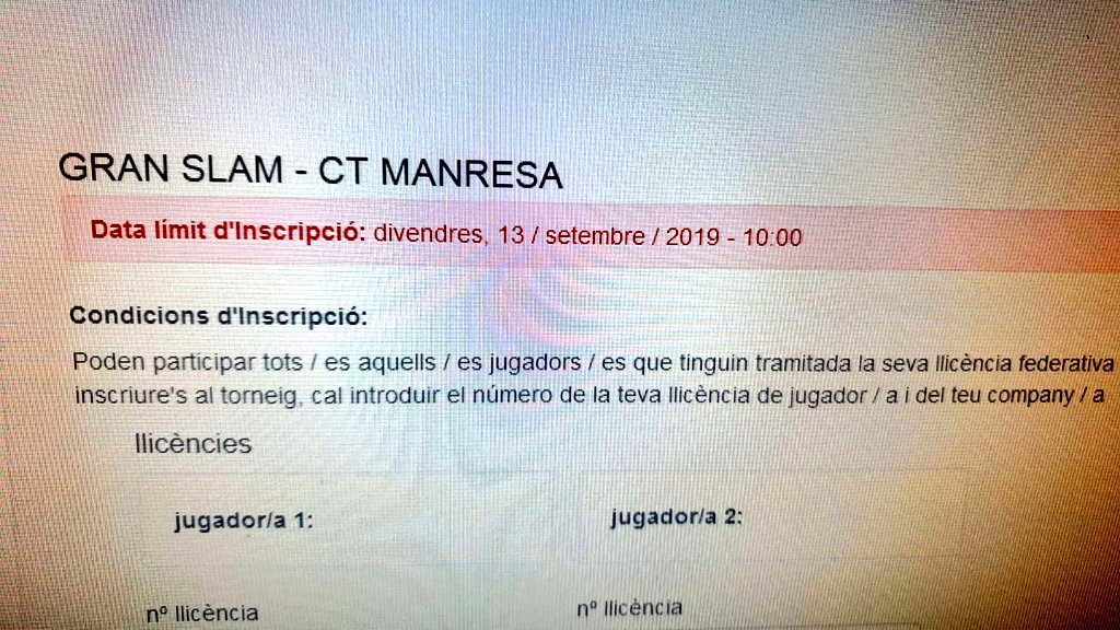 CTennisManresa's tweet photo. S, han tancat inscripcions pel proper #GranSlamFCP de la @FCatalanaPadel al CT #Manresa la propera setmana:

109 parelles finalment!!
218 padelistes!!

Gràcies per ser-hi i competir!!

Us esperem a les nostres pistes de #pàdel! 🎾🎾🎾 https://t.co/jWC1m1jD80