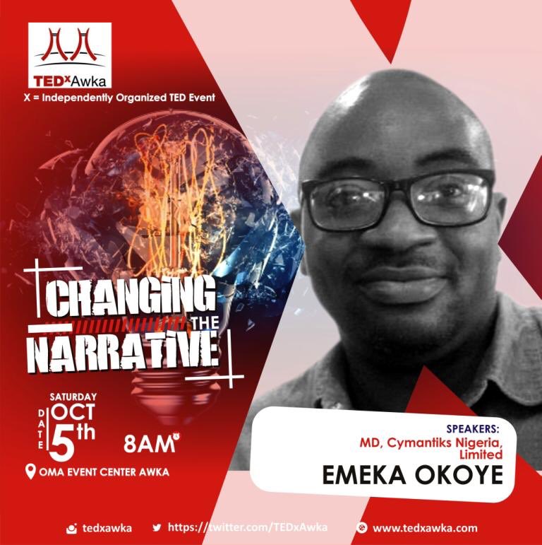 TEDxAwka's tweet photo. @EmekaOkoye is constantly changing the narrative by revolutionizing the ICT sector. As an expert in Sematic Web Architect and Artificial Intelligence you really don’t want to miss his talk @TEDxAwka #TEDxAwka #ChangingTheNarrative https://t.co/ib8YQNyVTc