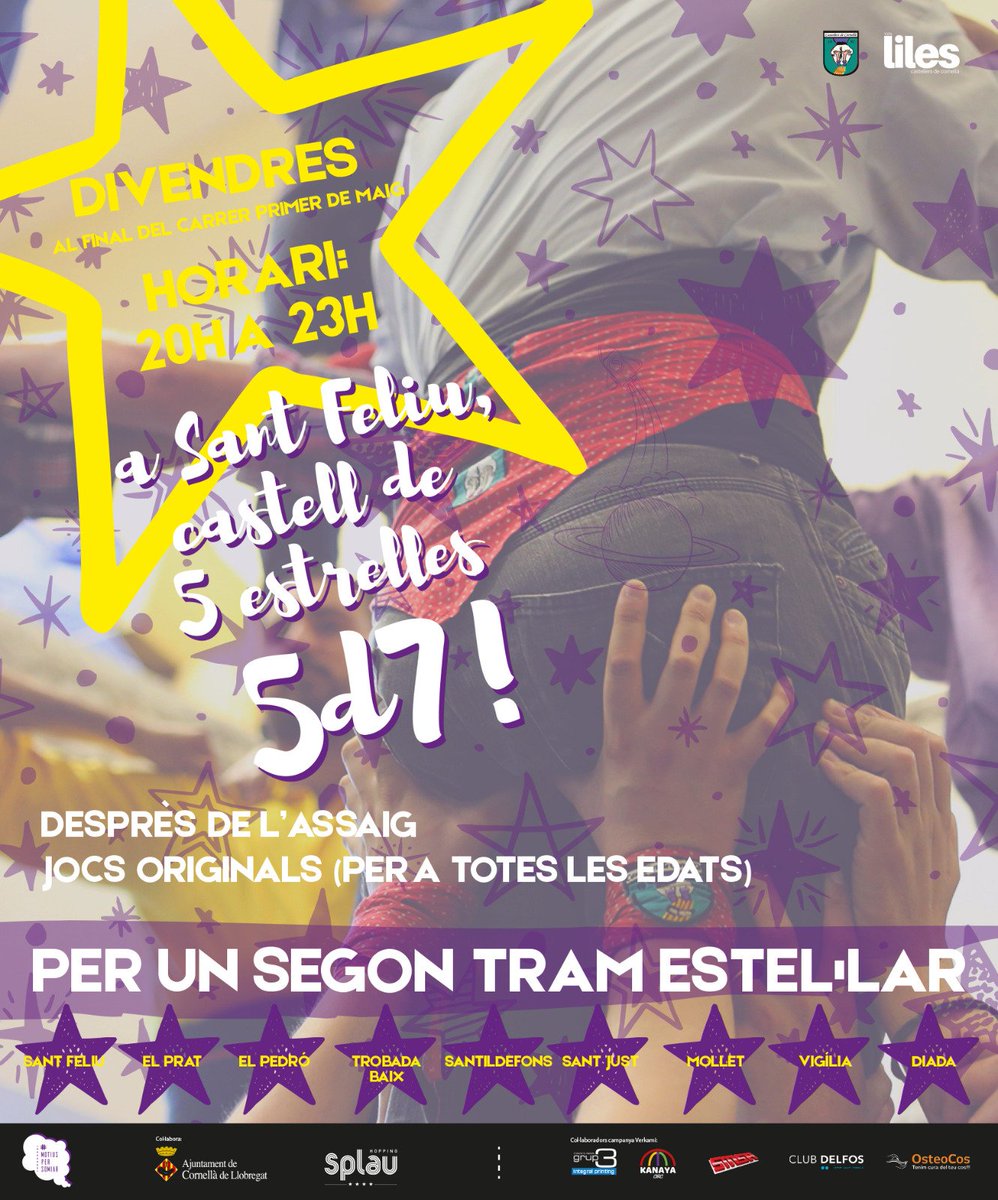 CastCornella's tweet photo. Avui és un d'aquells assajos que ha de marcar fins on volem arribar. Per començar hem de fer una gran actuació diumenge a Sant Feliu. Però avui a assaig hi ha de ser tothom!
#motiuspersomiar #liles #castellers #castelleres #Cornellà #5d7 https://t.co/U2QbBMmLMg