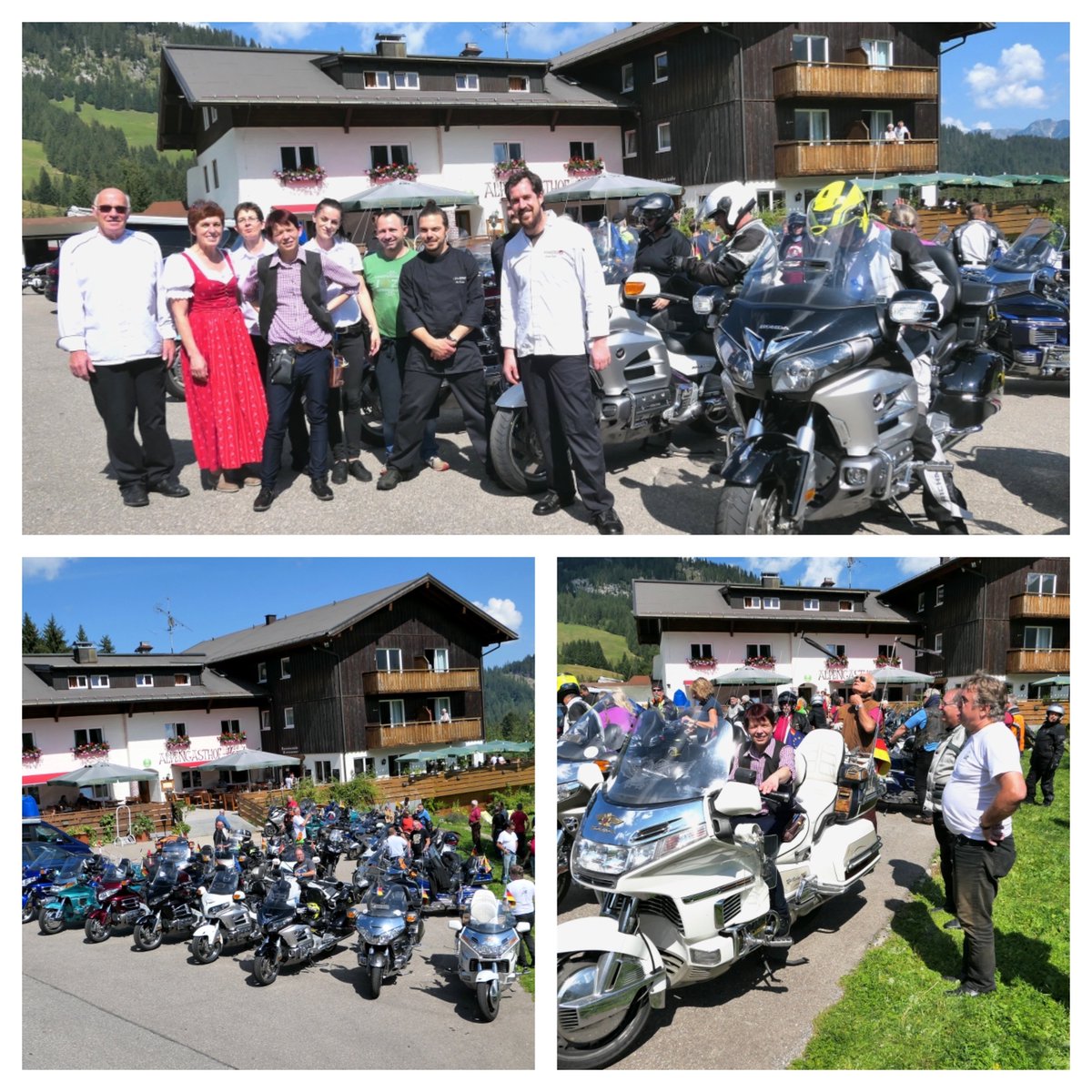 Hoernlepass's tweet photo. Kürzlich haben wir Besuch von unseren motorisierten Freunden vom Goldwing-Club aus Ravensburg erhalten. Tolle Menschen, tolle Maschinen, tolle Zeit. Schön war’s mit Euch! Bis zum nächsten Mal und allseits gute Fahrt! #kleinwalsertal #goldwing #bikersparadise https://t.co/6HygKaD0vI