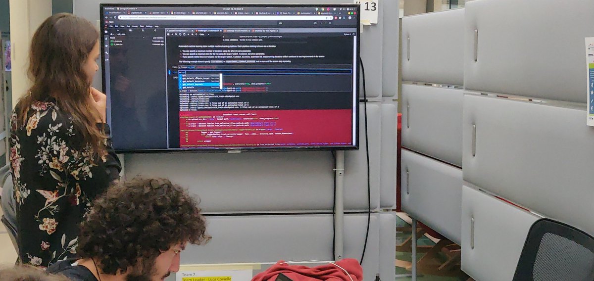 lee_stott's tweet photo. Great pair programming at #rareeventhack #jupyter DataScience #Azure compute and ML. @FBKcom LHCb CERN Microsoft Openhack https://t.co/LLNbA0ys5X