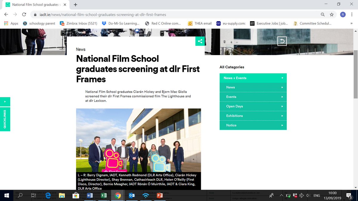 Congratulations to IADT @myIADT National Film School @NFS_IADT graduates Ciarán Hickey and Bjorn Mac Giolla screened their film The Lighthouse at dlr LexIcon - commissioned under the First Frames Scheme #dlrFirstFrames