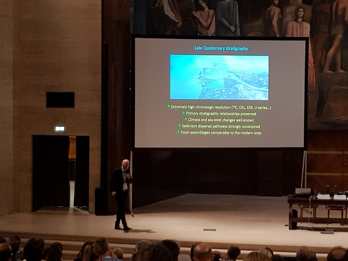rdlarter's tweet photo. Alessandro Amorosi giving plenary lecture at #34thIAS on Sequence Stratigraphy of Coastal Plain and Alluvial Deposits. Not closely related to my research interests, but an excellent talk. Thoughtful, informative, challenging and entertaining. https://t.co/NXOoA7RIRY