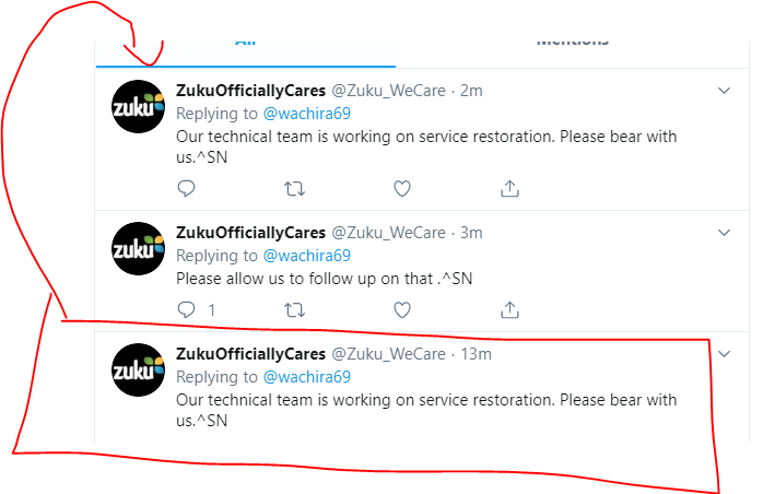 wachira69's tweet photo. @Zuku_WeCare Even have the decency to personalize a message your level of laziness is just unbearable #AUTOREPLYMESSAGES cc @SammyDevisJrn https://t.co/GYEBQudcnq