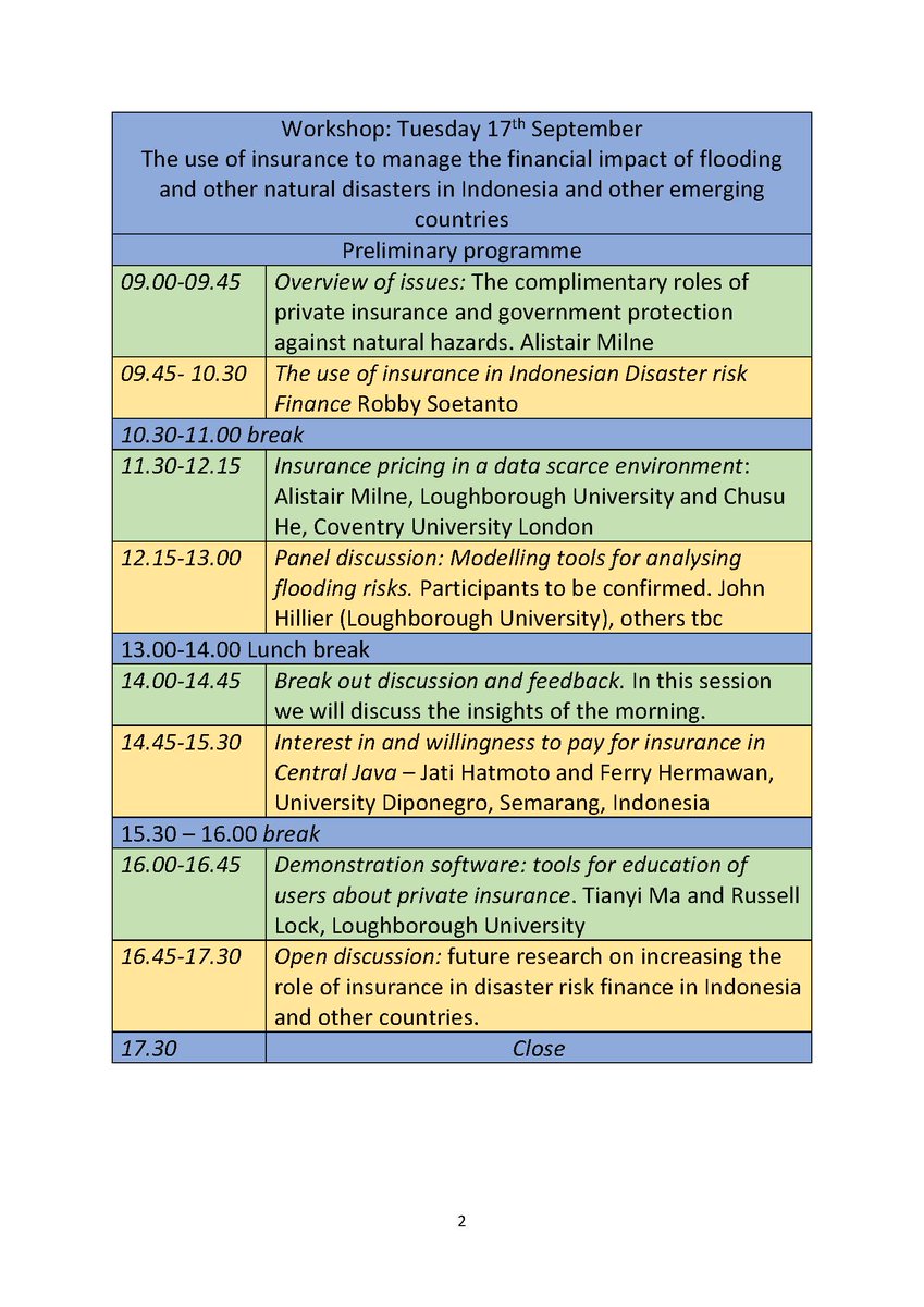 FloodFinJava's Workshop on disaster risk financing in low and middle income countries on 17 September 2019 <a href="/lborouniversity/">Loughborough University</a> @LboroSBE <a href="/LboroABCE/">LboroABCE</a>
If you wish to attend, please let me know for further details. <a href="/NERCscience/">Natural Environment Research Council</a> <a href="/ESRC/">Economic and Social Research Council</a> <a href="/DFID_UK/">DFID</a> <a href="/GCRF/">Global Challenges Research Fund (GCRF)</a> <a href="/resilientBuGIS/">BuGIS</a>