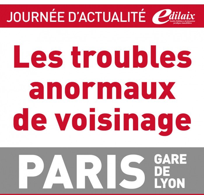 [NOUVEAU ] Les troubles du voisinage - Journée de 7h de formation 

👤par Frédéric BÉRENEGER

🗓️ Vendredi 18 octobre 2019
⏱ 9h-17h30 soit 7 h.
📍Paris Gare de Lyon
📄inscription sur edilaix.com/formations-pro…

#formation #avocat #formationedilaix
