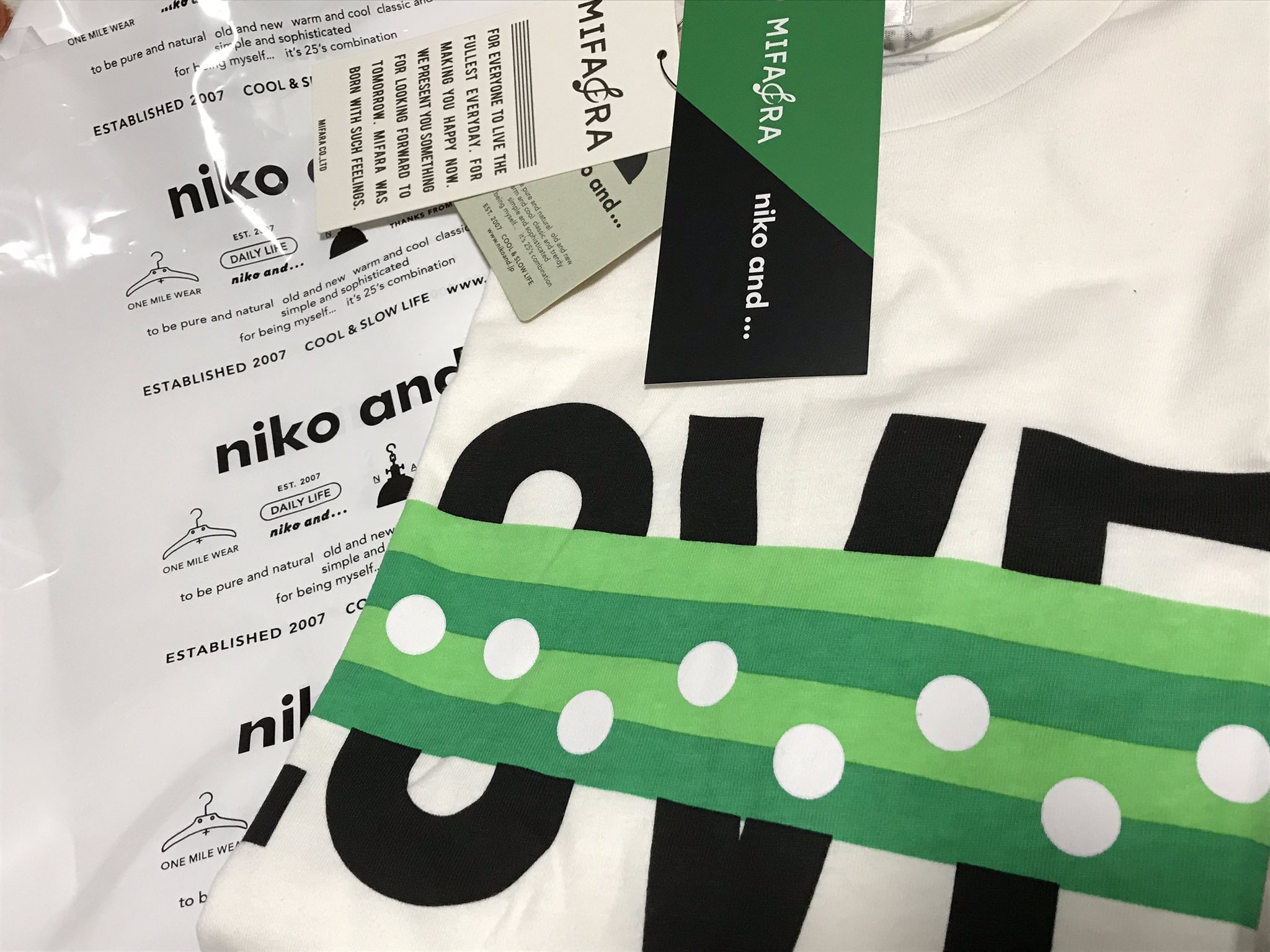 Ani 衝動買い 艸 Niko Andとmifaraのコラボ商品だから Mifara商品取り扱いしてない店舗にもあるのでは と思って行ってみたら あった 言葉tシャツget ボクサーパンツも置いてあったなー ミファラ ニコアンド T Co Kbybhmabiy