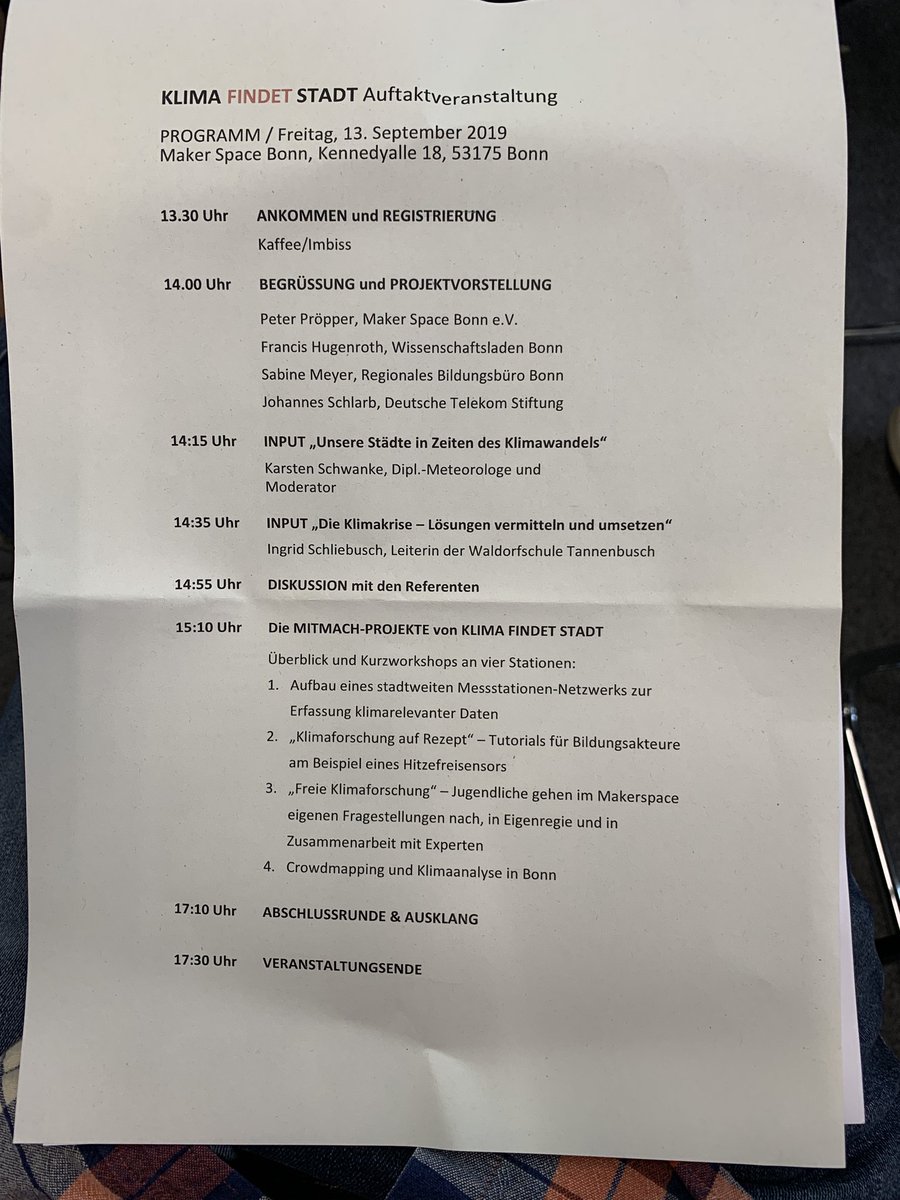 Sascha_Foerster's tweet image. Ich bin bei der #KlimafindetStadt-Auftaktveranstaltung im @MakerSpaceBonn, ein Projekt in Kooperation mit @WILABonn,  @MakerSpaceBonn  @BundesstadtBonn und @telekomstiftung.