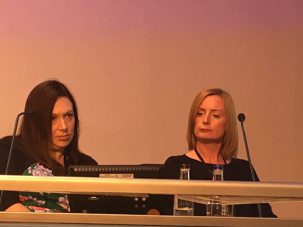 TheEBMT_CTIWP's tweet photo. While Rose Ellard & Orla Stewart take their roles as Chairwomen very seriously: let’s focus on CAR-T cell therapy nursing challenges and considerations. #CARTNurses2019 https://t.co/W95mHmw6Hm