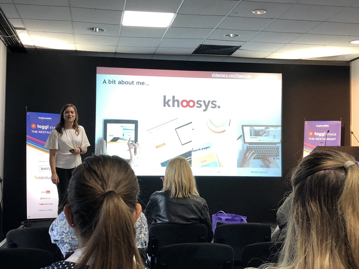 elenicashell's tweet photo. So @_KKhoo absolutely smashed her talk this morning. Engaging, informative and perfect delivery. Opening session of the day and so proud of her! 🙌 #brightonseo https://t.co/crgiXiKTKo