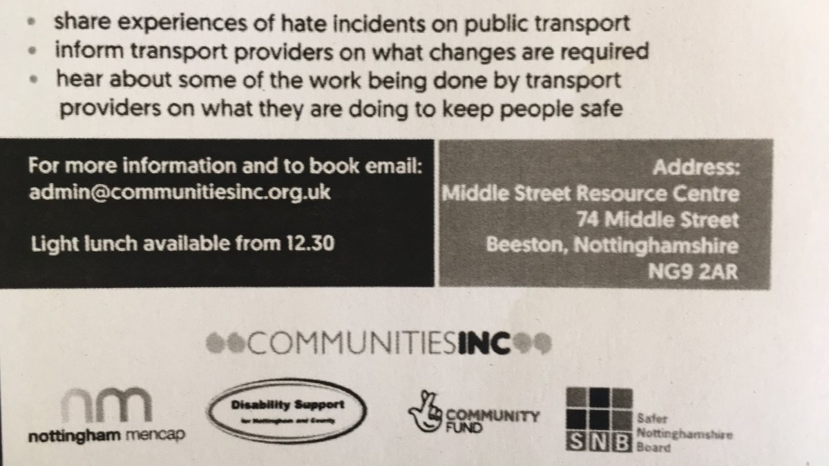 Do you have a disability and use public transport and taxis in Nottingham and Nottinghamshire? Please help us to improve transport safety. Tell us what you think and how things can be improved. #Nottinghamshire  #NottinghamTransport #NETTram #NCT_Buses #LearningDisability