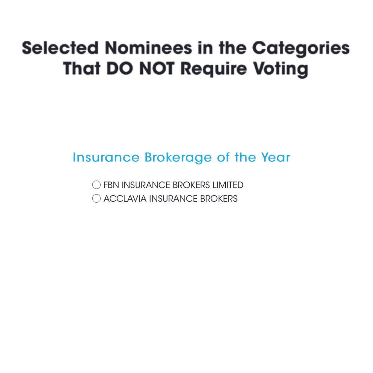 bimaawards's tweet photo. The  shortlisted companies and Individuals for the Insurance Awards #BimaAwards2019 https://t.co/6gesw11P6r