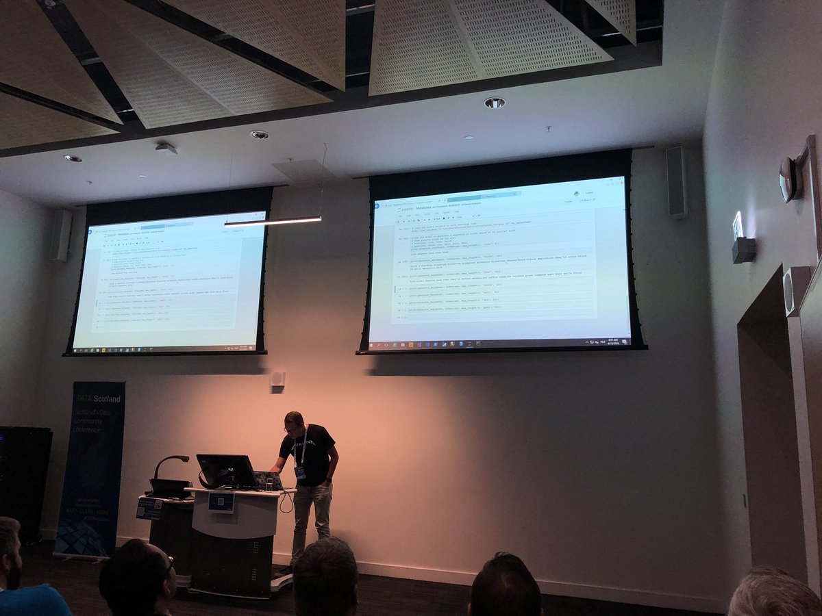 EastonBro's tweet photo. Thanks to the Crazy Data Science with @evdlaar at #DATAScotland i now know I’d die if I was in a Halloween movie! 💀 https://t.co/DxlnegPBa2