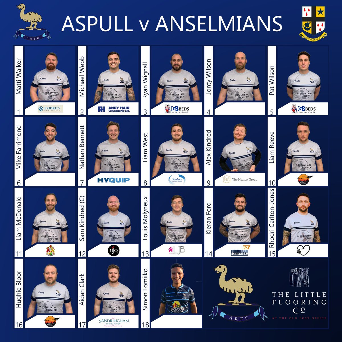 Aspullrfc's tweet image. Aspull 1st XV v @anselmians_rufc in our first home game of the season...

Get yourself down to Woodshaw park to watch the lads in their newly promoted league.

KO: 3pm
#uptheemus #aspull #aspullrfc
