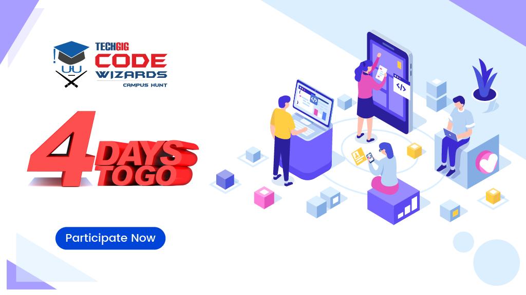 ETTechGig's tweet photo. Only 4 Days left for TechGig Code Wizards Campus Hunt. Hurry & Participate now: https://t.co/qozj0oAouC
#TechGig #OnlyAtTechGig #CodeWizards2019 #programming #coding #tech #technology #hack #javascript #programmer #developer #php https://t.co/3ppqV80rIz