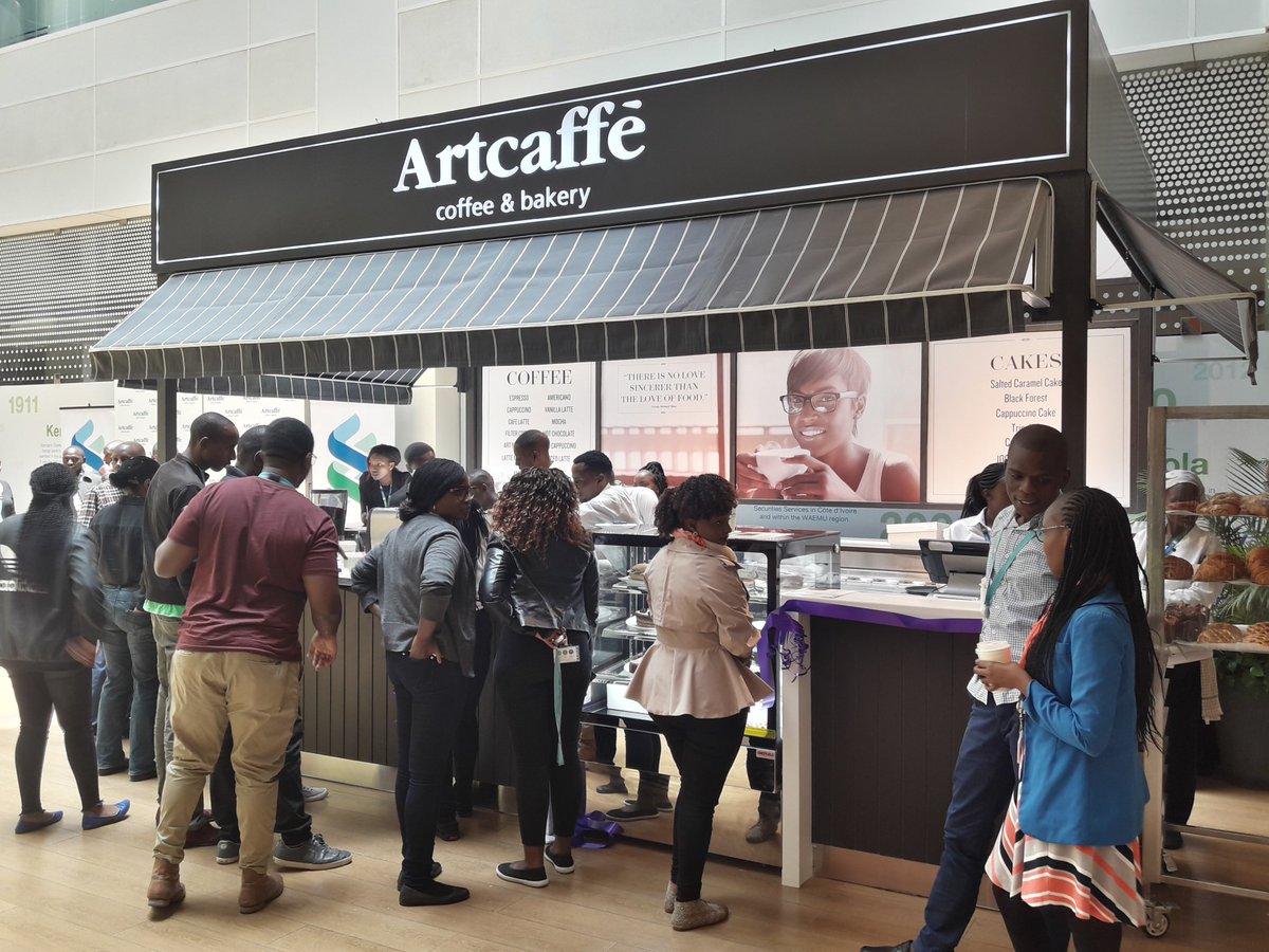 StanChartKE's tweet photo. Standard Chartered staff can now enjoy tasty treats and great coffee thanks to @ArtCaffeKenya who have officially set up at our headquarters on Westlands Road, Nairobi! @kariuki_ngari https://t.co/qZ2JbUyUVC