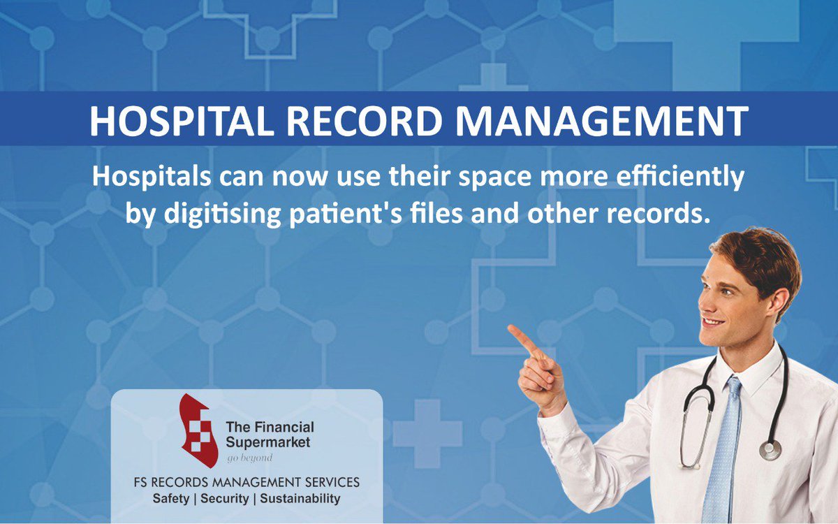 FSRMS_Official's tweet photo. #FSRecords helps #Hospitals to use their space more efficiently by digitizing #patient’s files &amp; other #records.
#FSRMS #RecordsManagementSystem #DMS #Scanning #DocumentDigitization #Surat #Onsite #RecordsManagement #Offsite #TheFinancialSupermarket #MedicalRecord #DataManagement https://t.co/XShyStGW6f