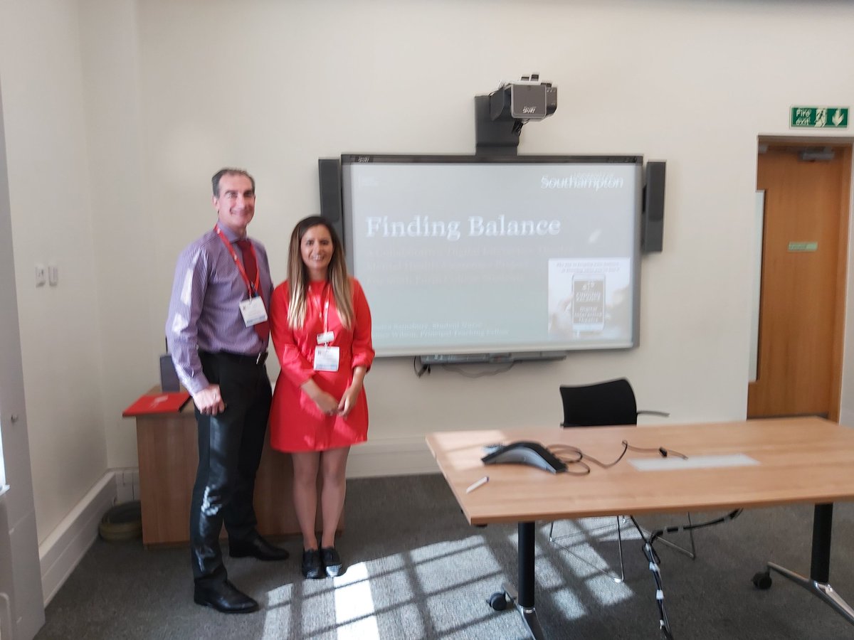Zach5492's tweet photo. @JessLSainsbury with her presentation on a digital interactive theatre #findingbalance https://t.co/c7LY0hkWby