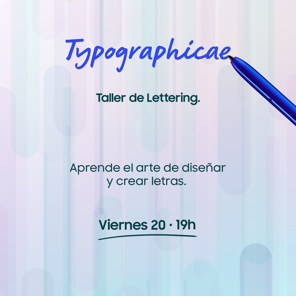 SamsungEspana's tweet photo. No te pierdas el workshop Typographicae 📝en nuestra #SamsungStoreCallao📍 Hoy viernes 20 a las 19:00h. Inscríbete aquí: https://t.co/1nGQzcRynL https://t.co/OkplCvyCDt