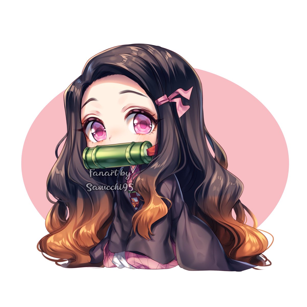 Another fanart!chibi #nezuko from #kime"🌸 Sasu 🌸 の イ ラ ス ト.