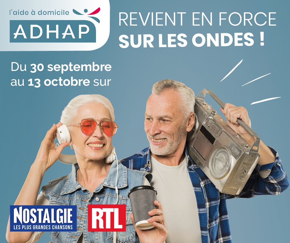 AdhapOfficielle's tweet photo. A partir du 30 septembre, #ADHAP revient sur les ondes ! 📻 #Radio #Campagne #AideADomicile #SAP https://t.co/NuxqH4oh7d