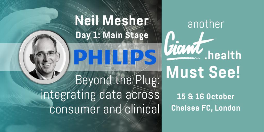 Meet Neil Mesher | <a href="/philipshealthuk/">Philips Health UKI</a> he is speaking on the main stage on Day 1 about "Beyond the Plug: integrating data across consumer and clinical"

Join us📍Stamford Bridge 15 &amp; 16 October📆
#GIANThealth19 #healthcare #DigitalHealth 

Ticket👇
giant.health/tickets
