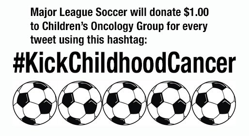 If ALL my followers would use  #KickChildhoodCancer in any tweet, just once, Major League Soccer <a href="/MLS/">Major League Soccer</a> will donate $1 for each tweet to <a href="/COGorg/">Children’s Oncology Group</a>, that's over $1,500!
Let's do it!  <a href="/HappyQuailPress/">Happy Quail</a> @mydandysunshine <a href="/carvotta_wendy/">Wendy Carvotta</a> <a href="/MattieMiracleCF/">MattieMiracleCancerF</a> <a href="/Phalinaphalange/">phalina🐅</a>
<a href="/erinforever14/">Amanda Jayne Griffin 🎗</a>