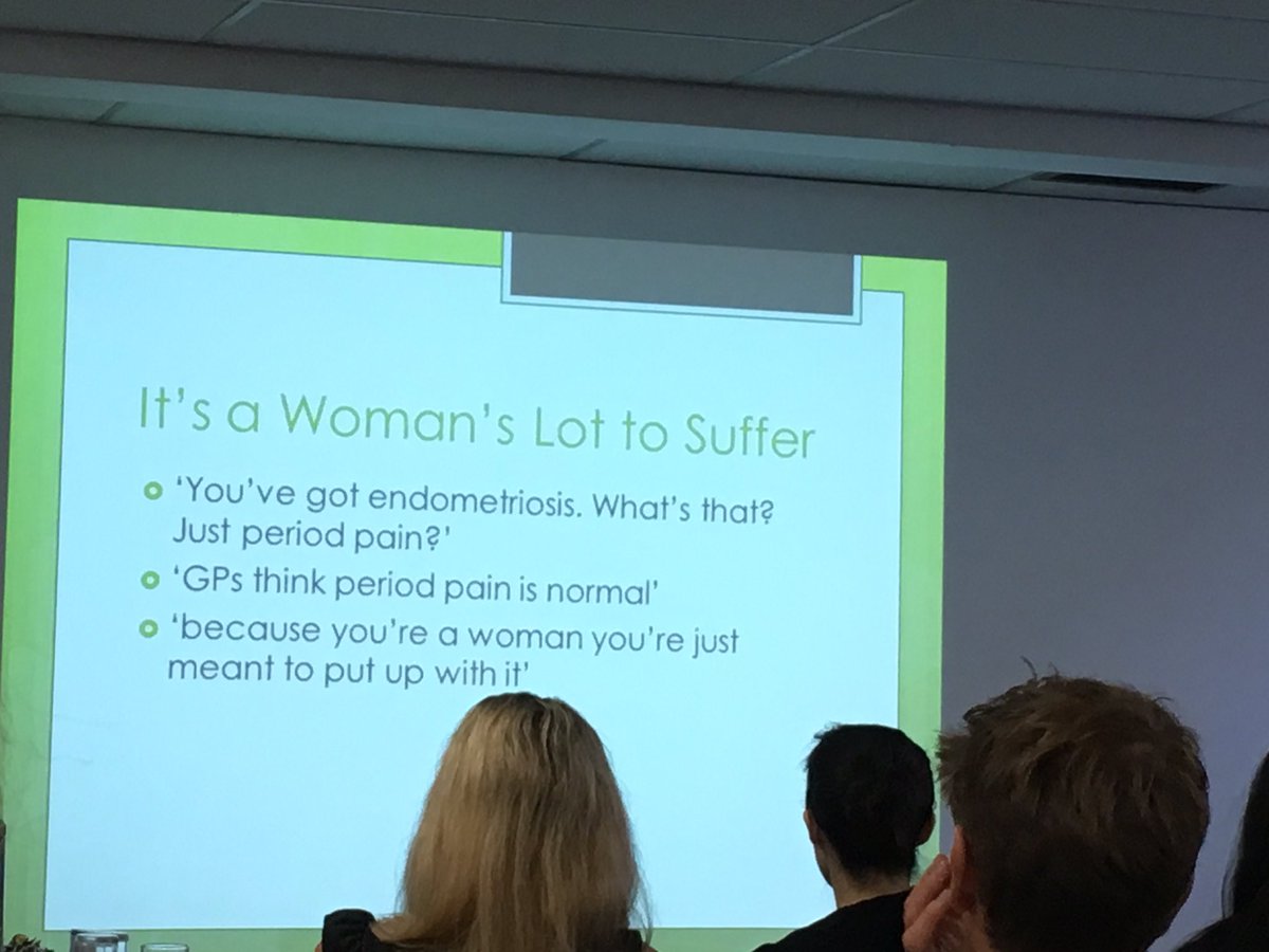 EndometriosisUK's tweet photo. “Because you’re a woman, you’re just meant to put up with it” - fascinating and relevant talk from Dr Veronique Griffith on the normalisation of menstrual pain #endometriosis @exppect https://t.co/2uLO5fUs2c