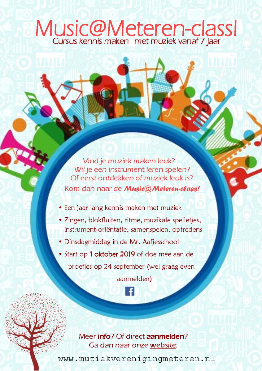 Binnenkort start de muziekcursus voor kinderen weer in Meteren. De proefles van de Music@Meteren-class is op 24 september. muziekverenigingmeteren.nl