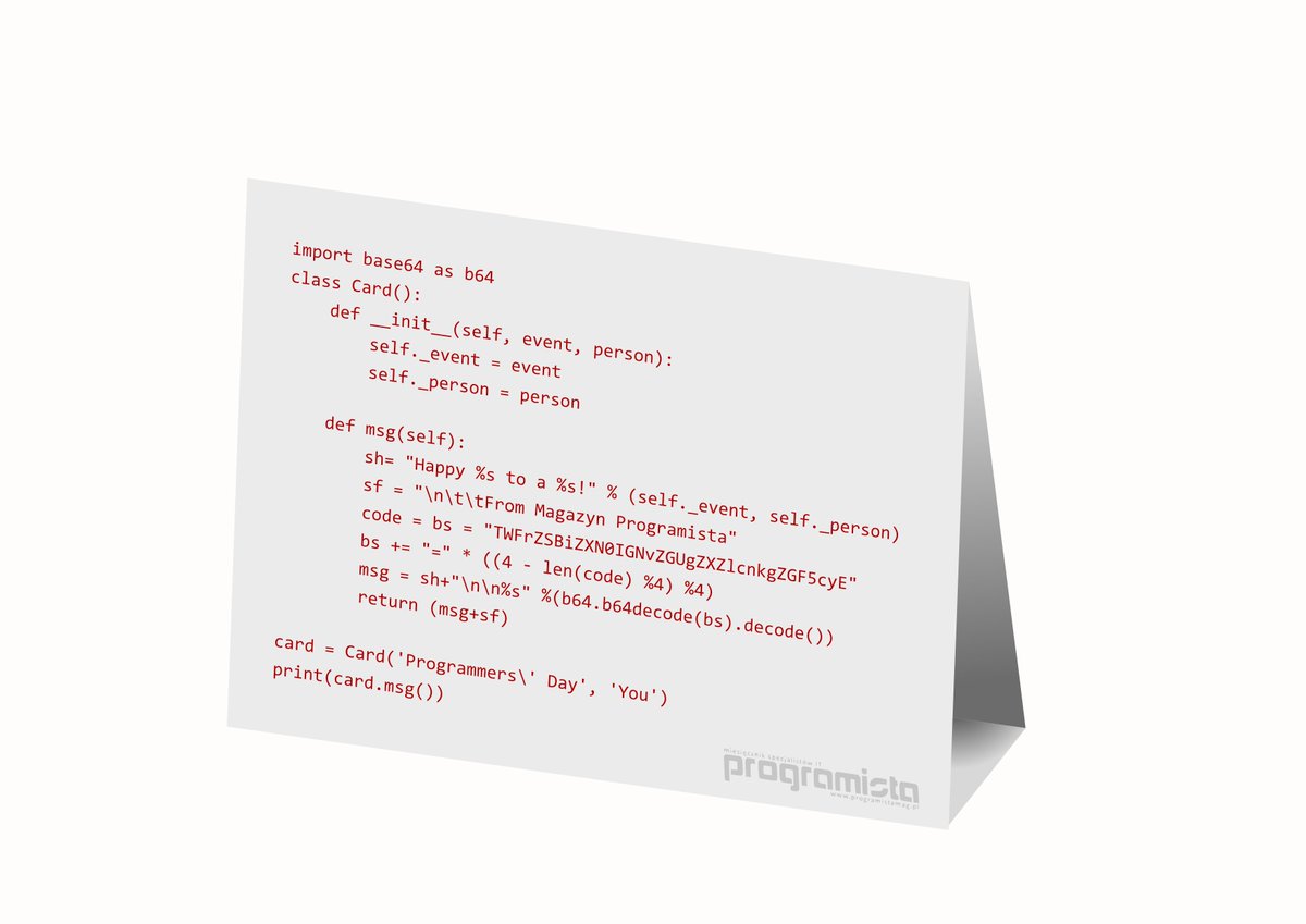 programistamag's tweet image. Wszystkiego najlepszego! #dzienprogramisty #ProgrammersDay