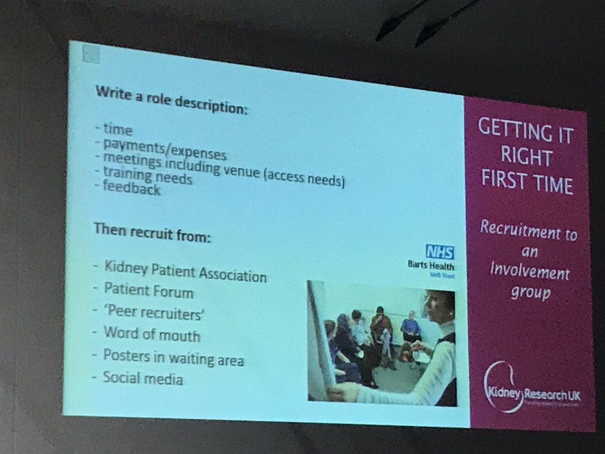 HollyMLoughton's tweet photo. How can patients be recruited for PPI projects, and what information do they need to know whether the role is for them? 🤔 #PPI #KPIN #patientinvolvement #FellowsDay19 @Kidney_Research @nicolamthomas https://t.co/h6eT57t2QH
